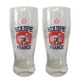 LA PLUME DOREE Set de 2 verres a biere 30cl FFF