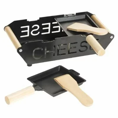 Set raclette à bougie pour 2 personnes - L 23 cm x l 10 cm - Noir