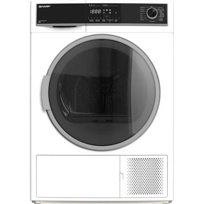 Sharp - Sèche-linge Frontal 8kg Pompe à Chaleur 15 Programmes - Blanc