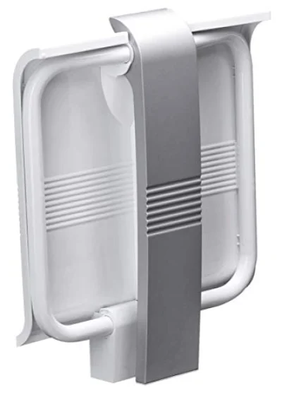 Siège de douche relevable arsis blanc pied époxy gris