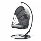 DCB GARDEN Siège suspendu de jardin avec coussins et nacelle pliable gris