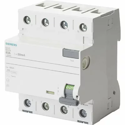 Siemens - 5SV3344-6 Dig.Industr. Disjoncteur différentiel a 4 pôles 40 a 0.03 a 400 v