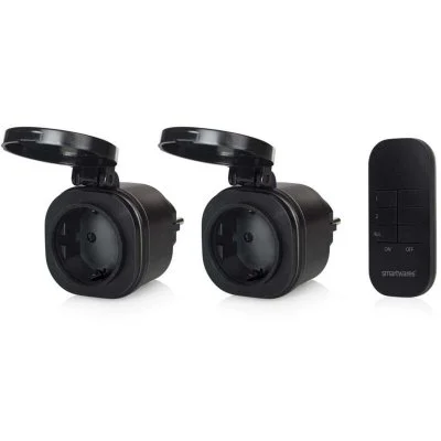 Smartwares Set de mini interrupteur d'extérieur 7,2x7,6x1,4 cm Noir