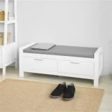 Sobuy fsr74-w banc de rangement à chaussures avec coussin rembourré
