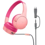 BELKIN SoundForm Mini - Ecouteurs avec micro - sur-oreille - filaire - jack 3,5mm, USB-C - rose