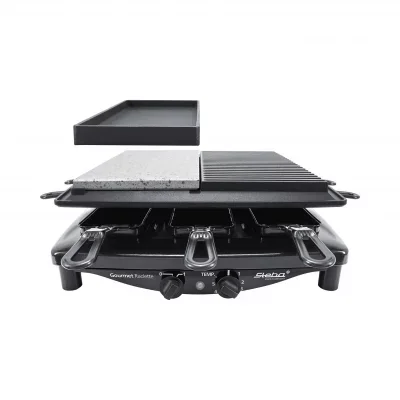 Steba Germany RC4 plus deluxe Appareil à raclette 8 poêlons noir