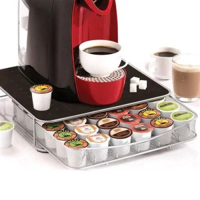 Support machine à café avec tiroir de rangement pour capsules