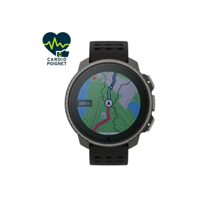 SUUNTO Montre cardio GPS Vertical Titanium Solar Black Noir