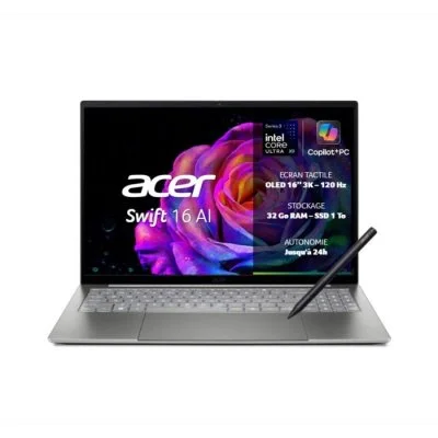 Switf 16 AI (2026) 16 , 120 Hz 1 To 32 Go Intel Arc Graphics, Gris - AZERTY - Neuf