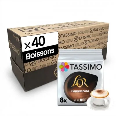 TASSIMO Café Dosettes LOr Cappuccino - Lot de 5 x 8 boissons