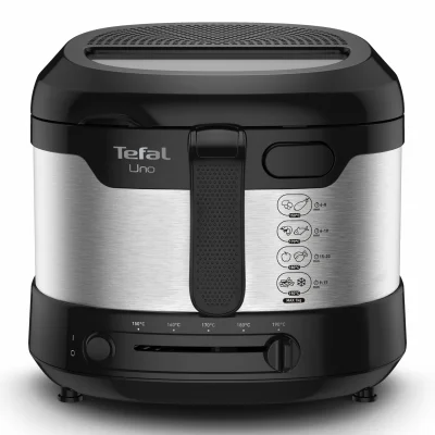TEFAL FF215D Uno M Friteuse, 1 Kilogram, Acier Inoxydable/Noir