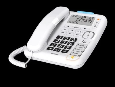 Telephone Filaire ALCATEL TMAX 70, Mains Libres, Grand écran, Blanc