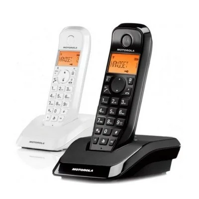 Téléphone fixe Motorola S1202 Duo Noir Blanc - -