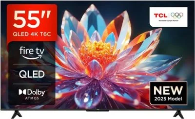 Téléviseur 55T6C 55 Pouces QLED 4K UHD Fire TV Smart TV HDR Multi Format Dolby Atmos Motion Clarity