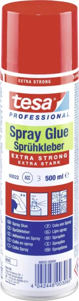 TESA Colle en Aérosol EXTRA STRONG, 500 ml, couleur: blanc