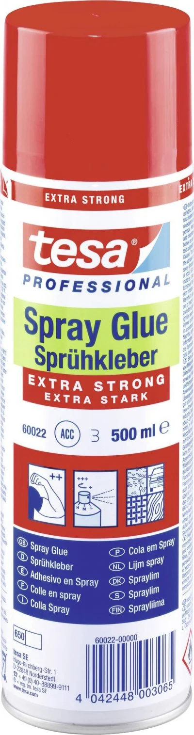 Tesa Colle en Aérosol EXTRA STRONG, 500 ml, couleur: blanc