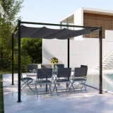 CONCEPT USINE Tonnelle autoportante 3x3m, toile polyester grise tusa - Gris