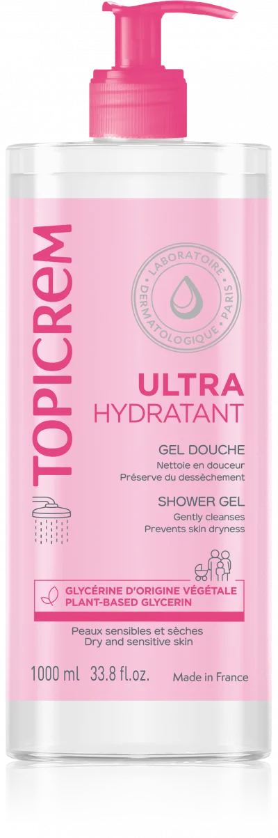 Topicrem ULTRA-HYDRATANT - Gel Douche - Peaux Sensibles et Sèches, 1L