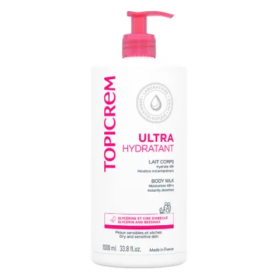 Topicrem Ultra-Hydratant Lait Corps 1000 ml - Flacon-Pompe 1000 ml
