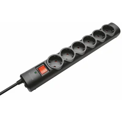 Trust 21059 6 Plugs With Switch Power Strip Noir