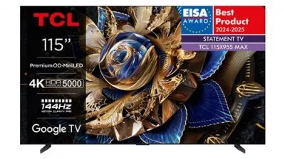 TV LED Tcl 115X955 Max QD Mini-LED Dolby Vision & Atmos Onkyo 6.2.2 144Hz 4K 292cm 2024