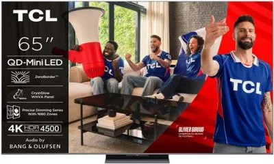 TV QD-Mini LED Tcl 65C89K 164 cm 4K UHD 2025 Aluminium brossé