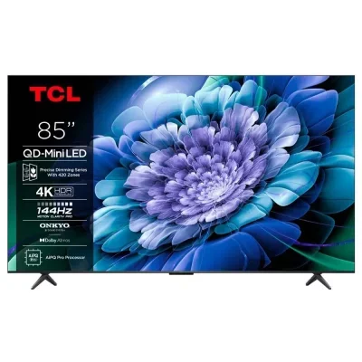 TV QD-Mini LED Tcl 85C69K 216 cm 4K UHD 2025 Aluminium brossé