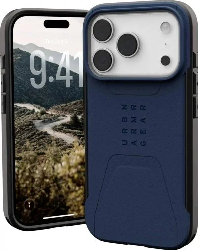 UAG Coque MagSafe iPhone 17 Pro Modèle Civilian Mallard Antichoc Bleu