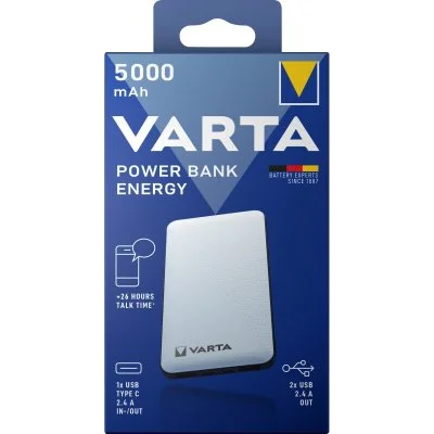 Varta Energy 5.000mah 2xusb A/1xusb C Powerbank Blanc