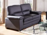 VENTE UNIQUE Vente-unique - Canapé 2 Places en Cuir de Buffle Mimas - Noir