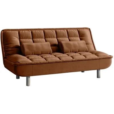 Vente-unique Canapé Convertible clic-clac MISHAN en Tissu - Caramel