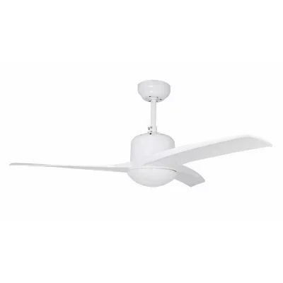 Ventilateur de plafond avec lumière et télécommande 3 pales 105 cm blanc