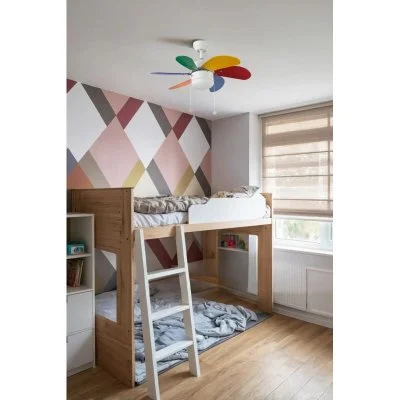 Ventilateur de plafond avec lumière multicouleur palao 1 ampoule