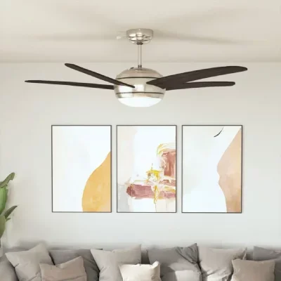 Ventilateur de plafond orné avec lampe 128 cm Marron