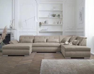 Vermont - Canapé d'angle panoramique en U - XXL - Droit - Beige