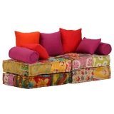 VIDAXL canapé-lit modulaire à 2 places tissu patchwork 244985