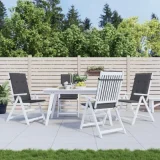 VIDAXL Coussin De Chaise De Jardin 4 Pcs Anthracite 120 X 50 X 3 Cm