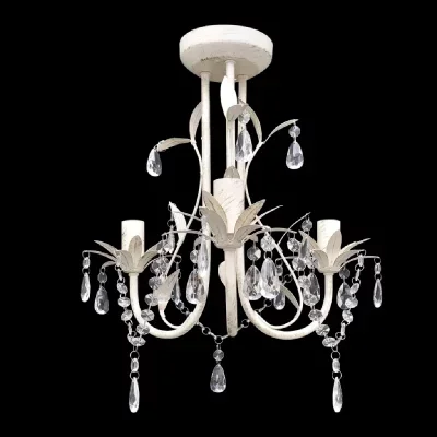 Vidaxl lustre suspendu à cristaux blanc élégant 240686
