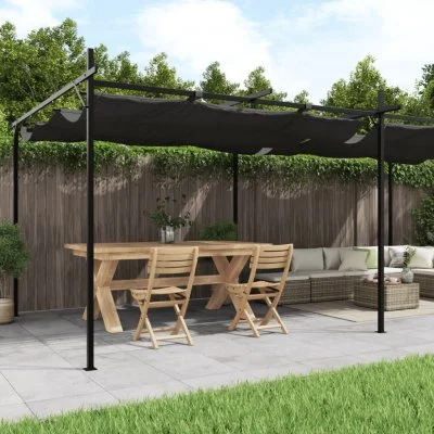 Vidaxl Pergola Avec Toit Rétractable Anthracite 589x292x230 Cm