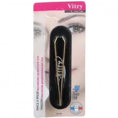 Vitry Pince à Epiler Mors CrabeBiais Inox Dorée 1 pièce