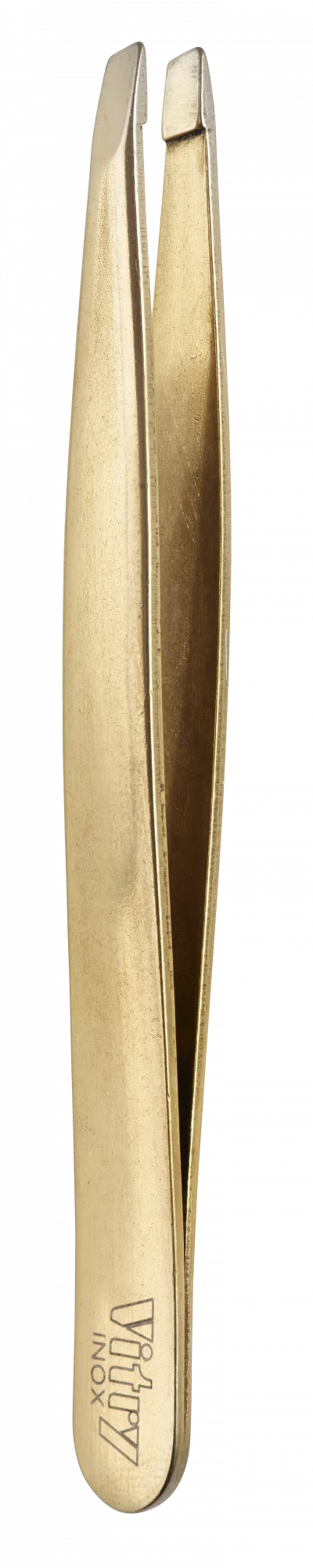 Vitry Prestige Pince à épiler Professionnelle, mors biais, doré