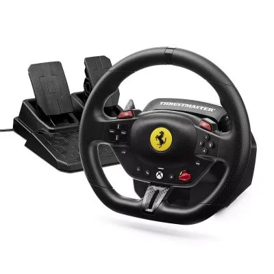 Volant gaming T98 Ferrari 296 GTS + Pédalier T2PM Noir pour Xbox Series XS Xbox One et PC