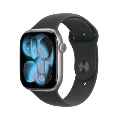 Watch Series 11 GPS 46mm Boitier en Aluminium Gris Sidéral avec Bracelet Sport Noir - M/L