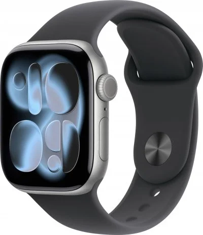 Watch Series 11 GPS + Cellular 42mm Boitier en Aluminium Gris Sidéral avec Bracelet Sport Noir - S/M