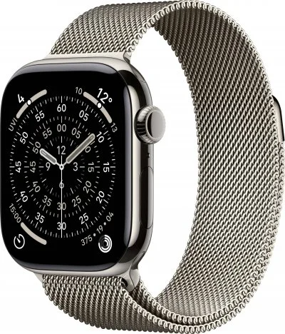 Watch Series 11 GPS + Cellular 42mm Boitier en Titane Naturel avec Natural Milanese Loop