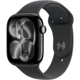 Watch Series 11 GPS + Cellular 46mm Boitier en Aluminium Noir de Jais avec Bracelet Sport Noir - M/L