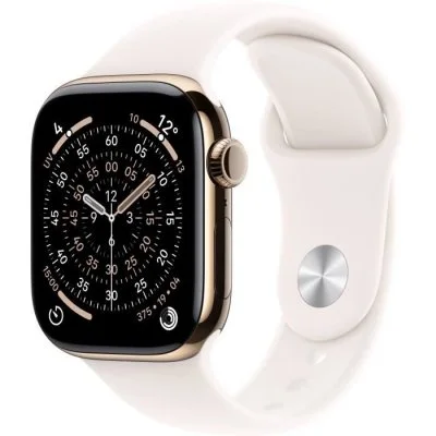 Watch Series 11 GPS + Cellular 46mm Boitier en Titane Or avec Bracelet Sport Rose Tendre - M/L