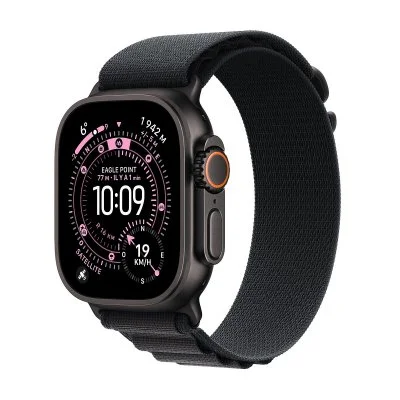 Watch Ultra 3 GPS + Cellular 49mm Boitier en Titane Noir avec Boucle Alpine Noir - Large