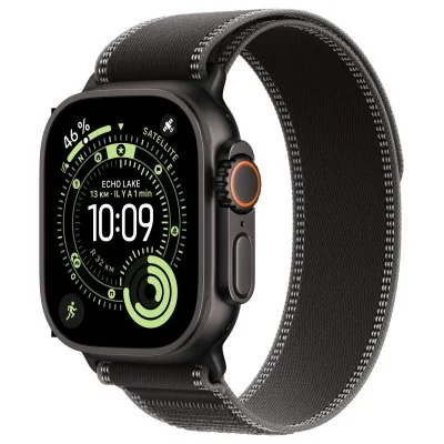 Watch Ultra 3 GPS + Cellular 49mm Boitier en Titane Noir avec Boucle Trail Noir/Charbon - S/M