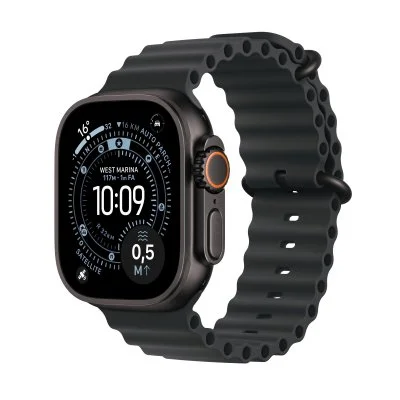 Watch Ultra 3 GPS + Cellular 49mm Boitier en Titane Noir avec Bracelet Océan Noir